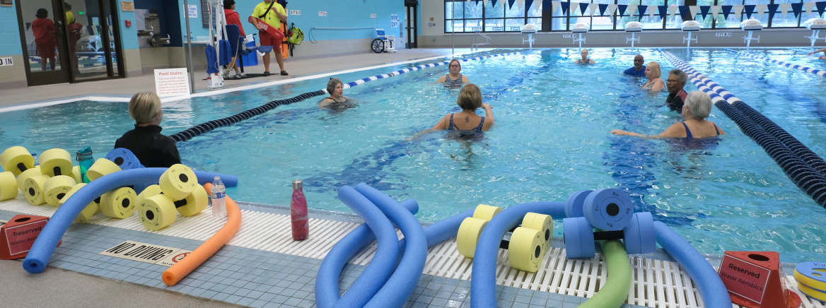 Northern Regional Recreation Center pool with people swimming.