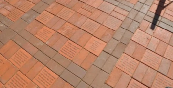 Memorial bricks in a county park