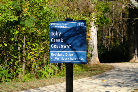 Sign at the entrance of the greenway.