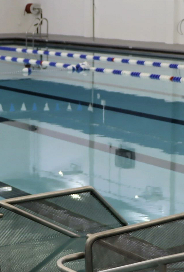 Indoor picture of Marion Diehl pool taken from the stairs